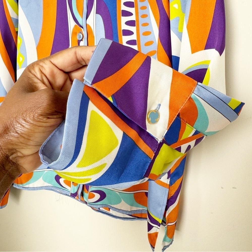 Multicolor Abstract Button Down Shirt - Picture 12 of 13
